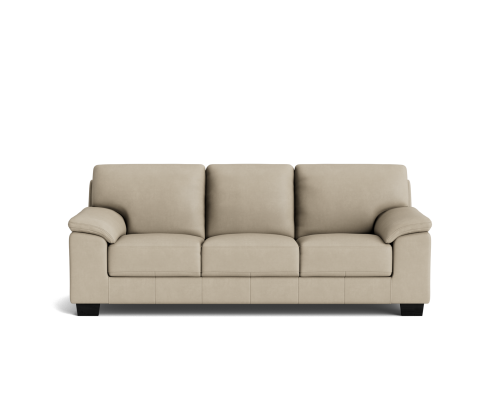 Hoffman 3 seat leather sofa in light grey