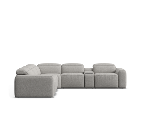 Suffolk 7 seat corner modular with electric recliners & electric headrests with console