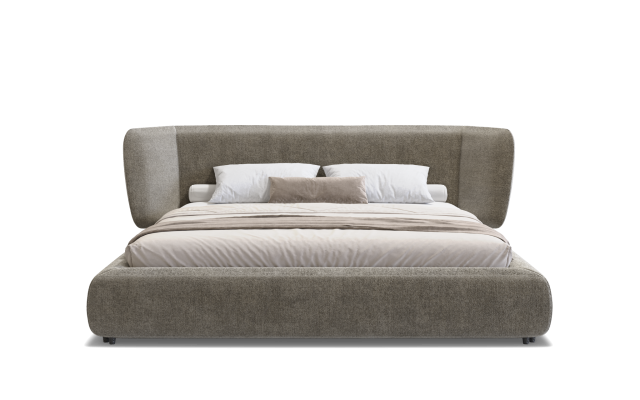 Hutch super king bed frame in quanta fabric turtledove