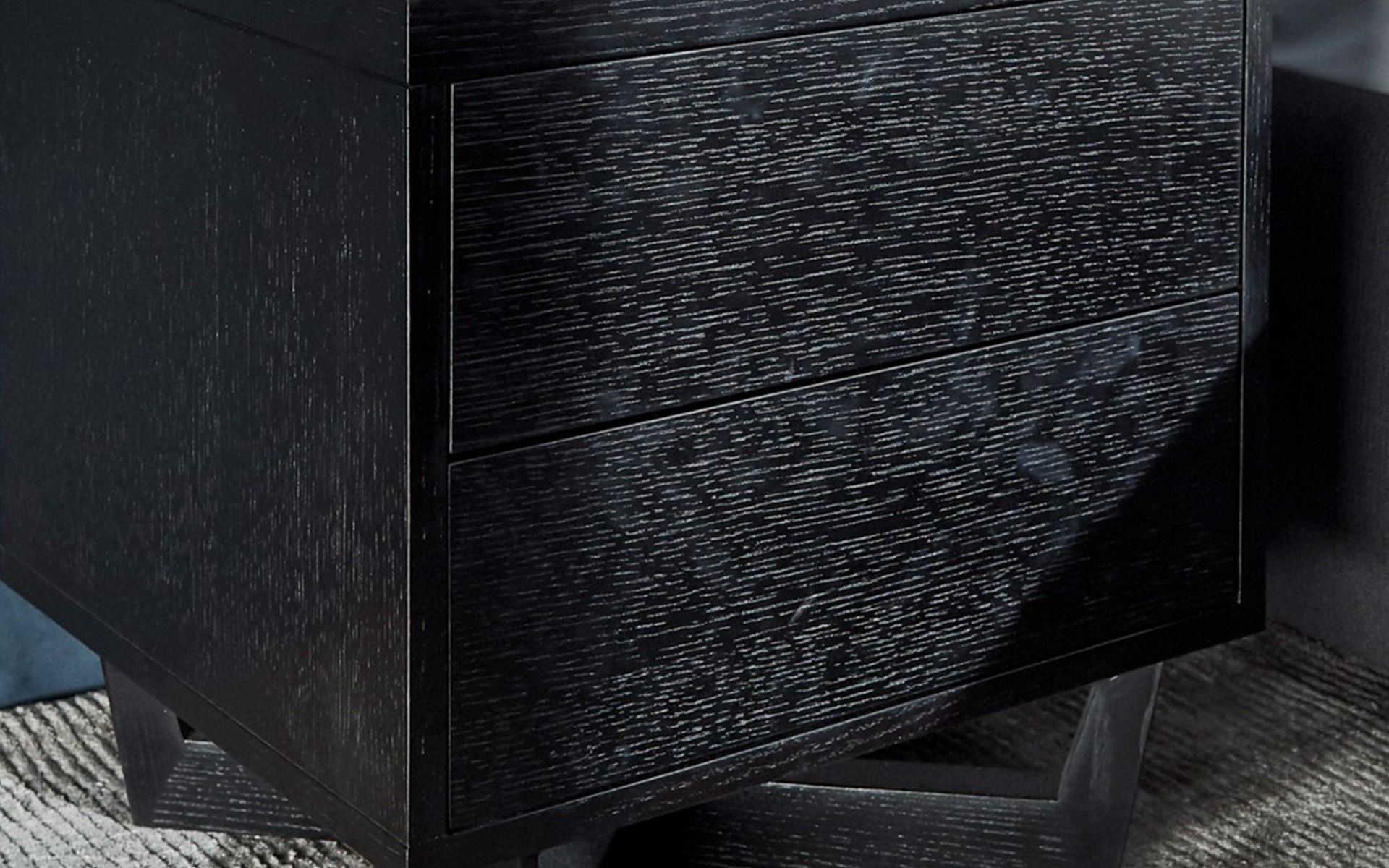 Bedside Table & Nightstand Black, White & Wooden Nick Scali