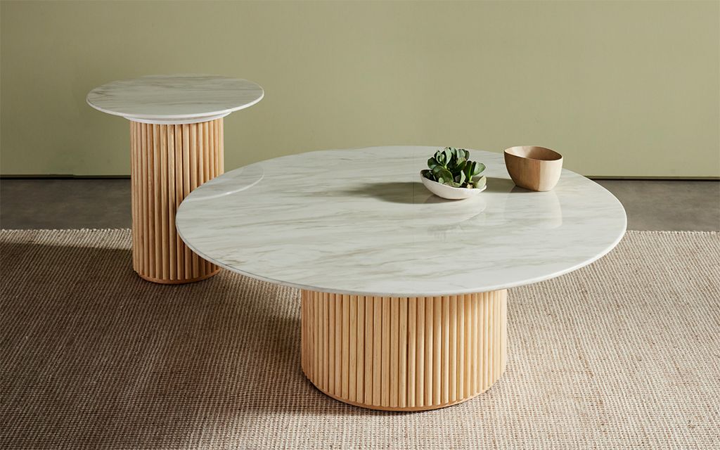 Coffee Tables Round, Glass, Marble, Black, White Nick Scali