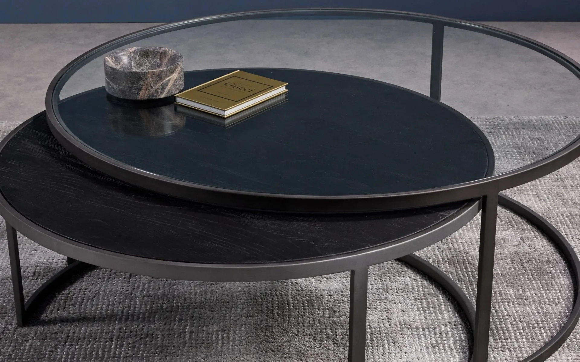 Coffee Tables Round, Glass, Marble, Black, White Nick Scali
