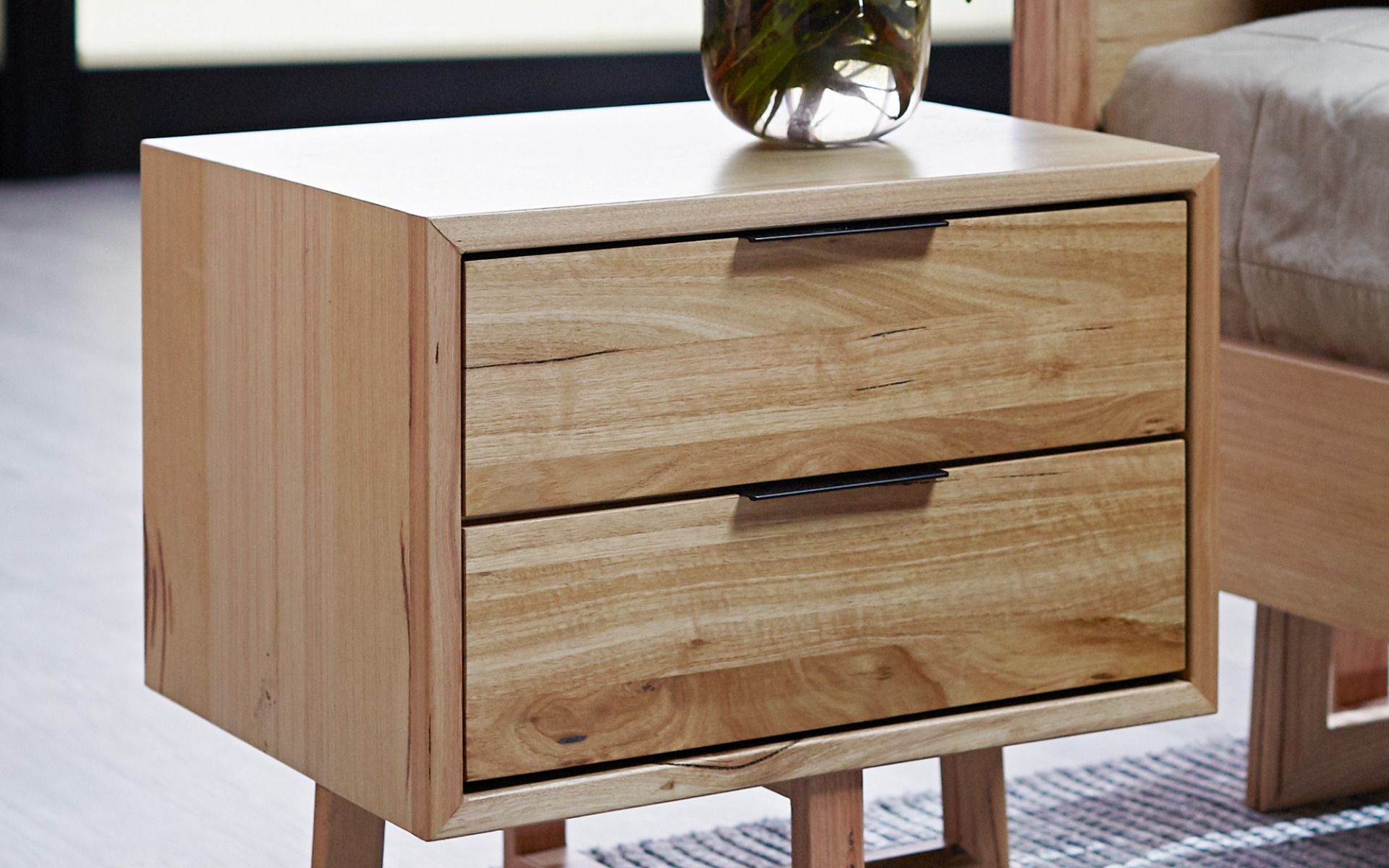 Bedside Table & Nightstand Black, White & Wooden Nick Scali