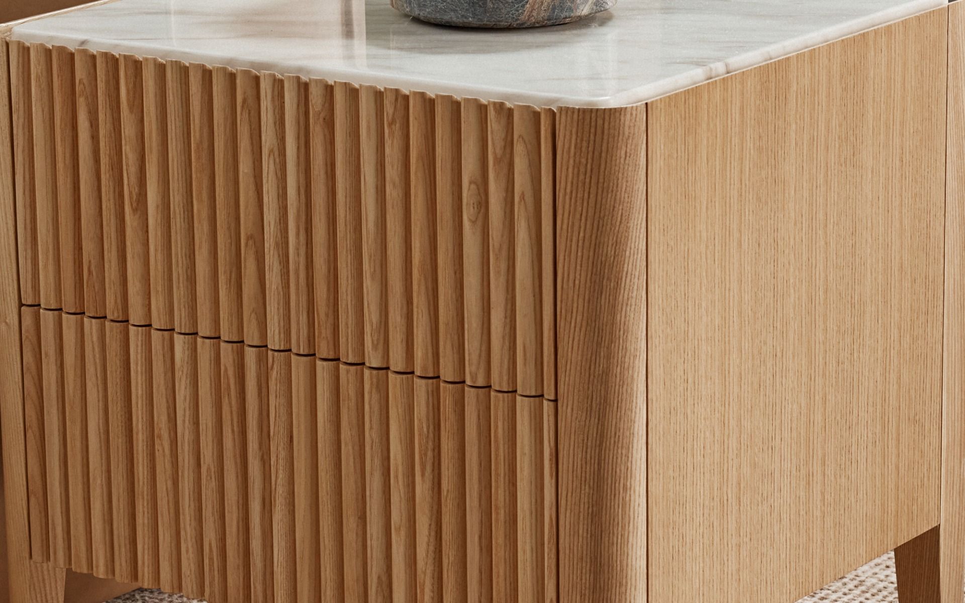 Bedside Table & Nightstand Black, White & Wooden Nick Scali