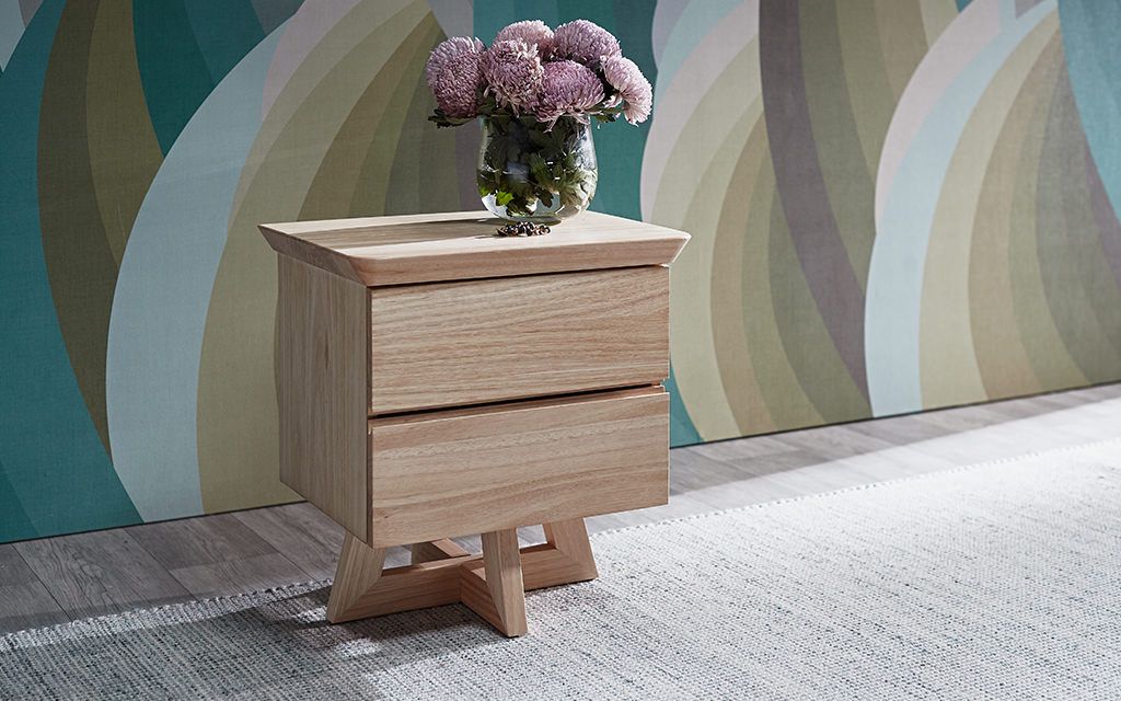 Bedside Table & Nightstand Black, White & Wooden Nick Scali