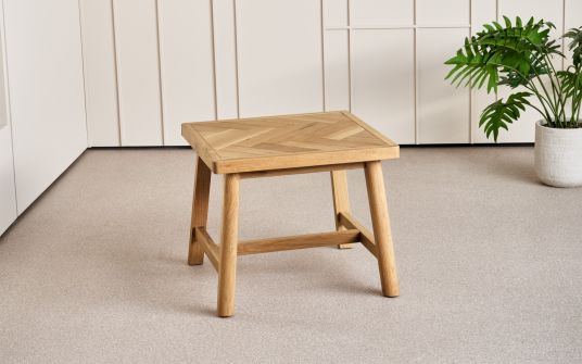 Maliante Side Table with Herringbone Design