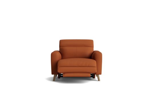 Antigua electric recliner with electric headrests in performance m leather ochre