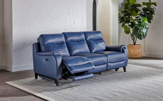Dallas Leather Sofa Recliner Lounge, 100 Leather Sofa Recliner