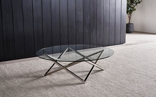 Star Coffee Round Glass Table