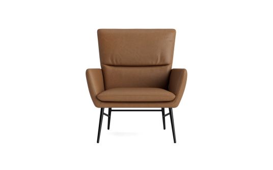 Barbini armchair in vintage leather tan