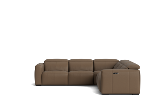 Norfolk 5 seat corner modular with electric recliners and electric headrests