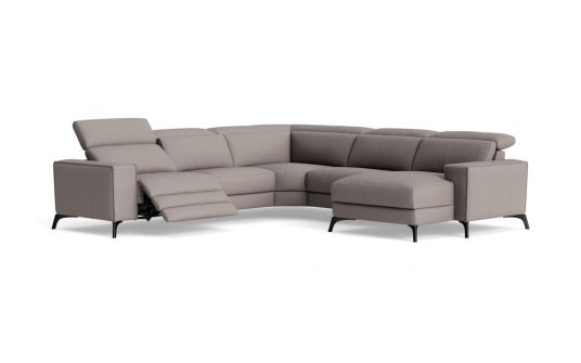 Vitorio Leather Corner Modular with Chaise