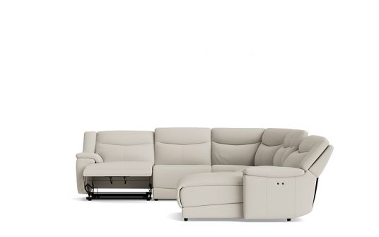 Alpa Leather Electric Recliner Lounge with Electric Chaise