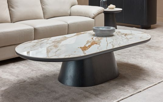 Allegria Smoked Oak and Ceramic Coffee Table