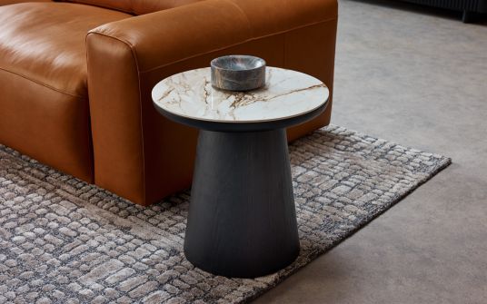 Allegria Ceramic and Smoked Oak Lamp Table