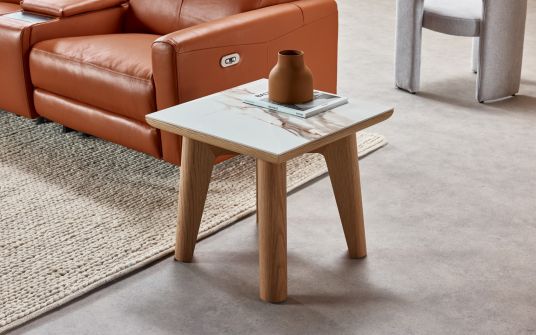 Montreale Lamp Table - Oak with Ceramic Top