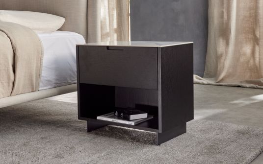 Ceres Bedside Table - Smoked Oak with Ceramic Top