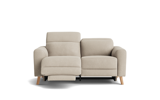 Barbuda 2 seat dual recliner + headrest in Fabric Stone