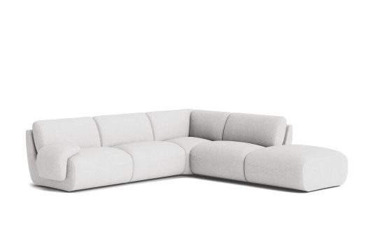 Willow 5 seat corner modular with right facing ottoman