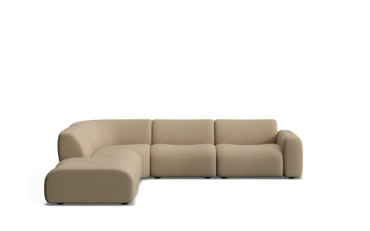Osier 6 seat corner modular with ottoman