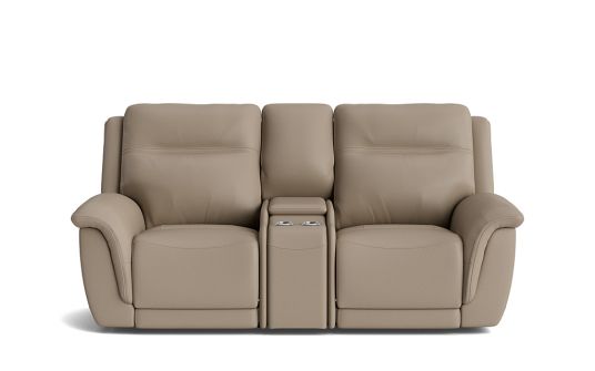 Otis 2 seat dual electric recliners with electric headrests & storage console