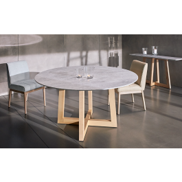 Nick scali round sale marble dining table