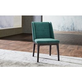 teal and brown chair