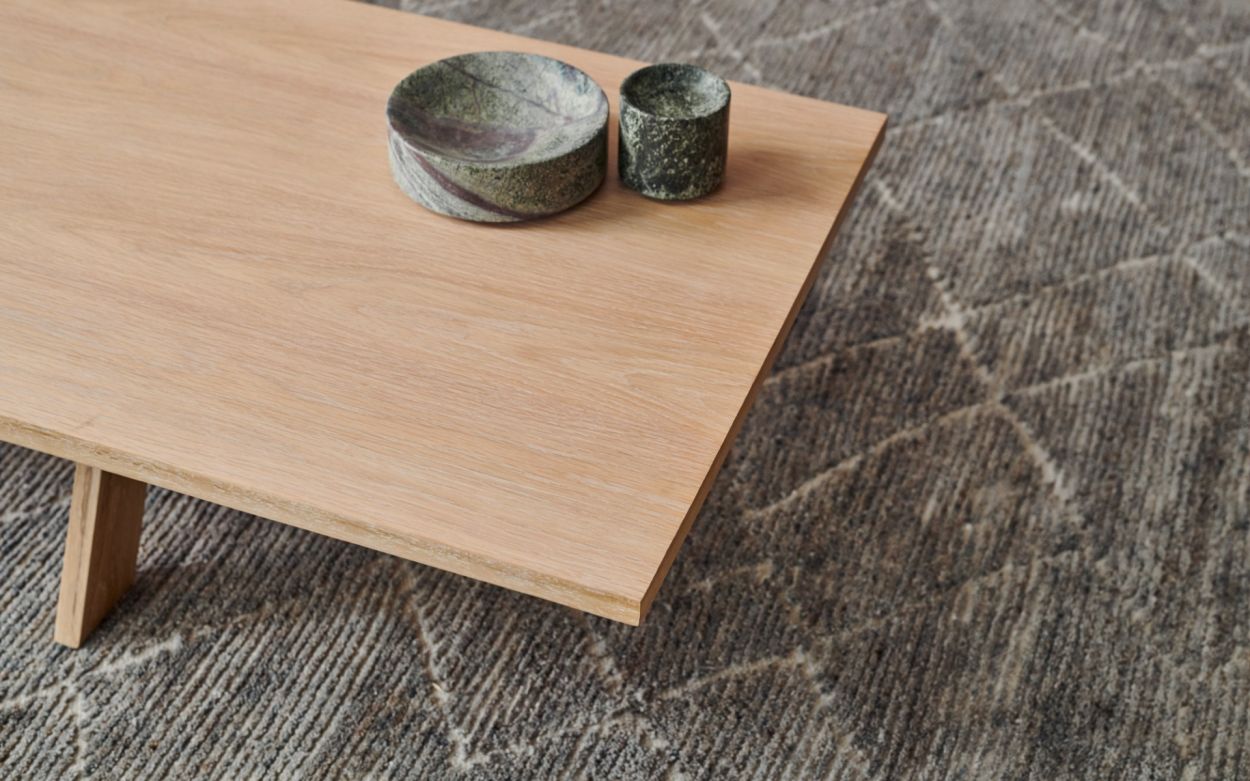 Washed oak store coffee table