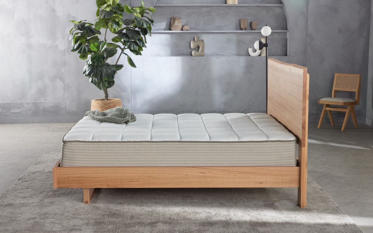 Queen size bed discount frame mattress firm